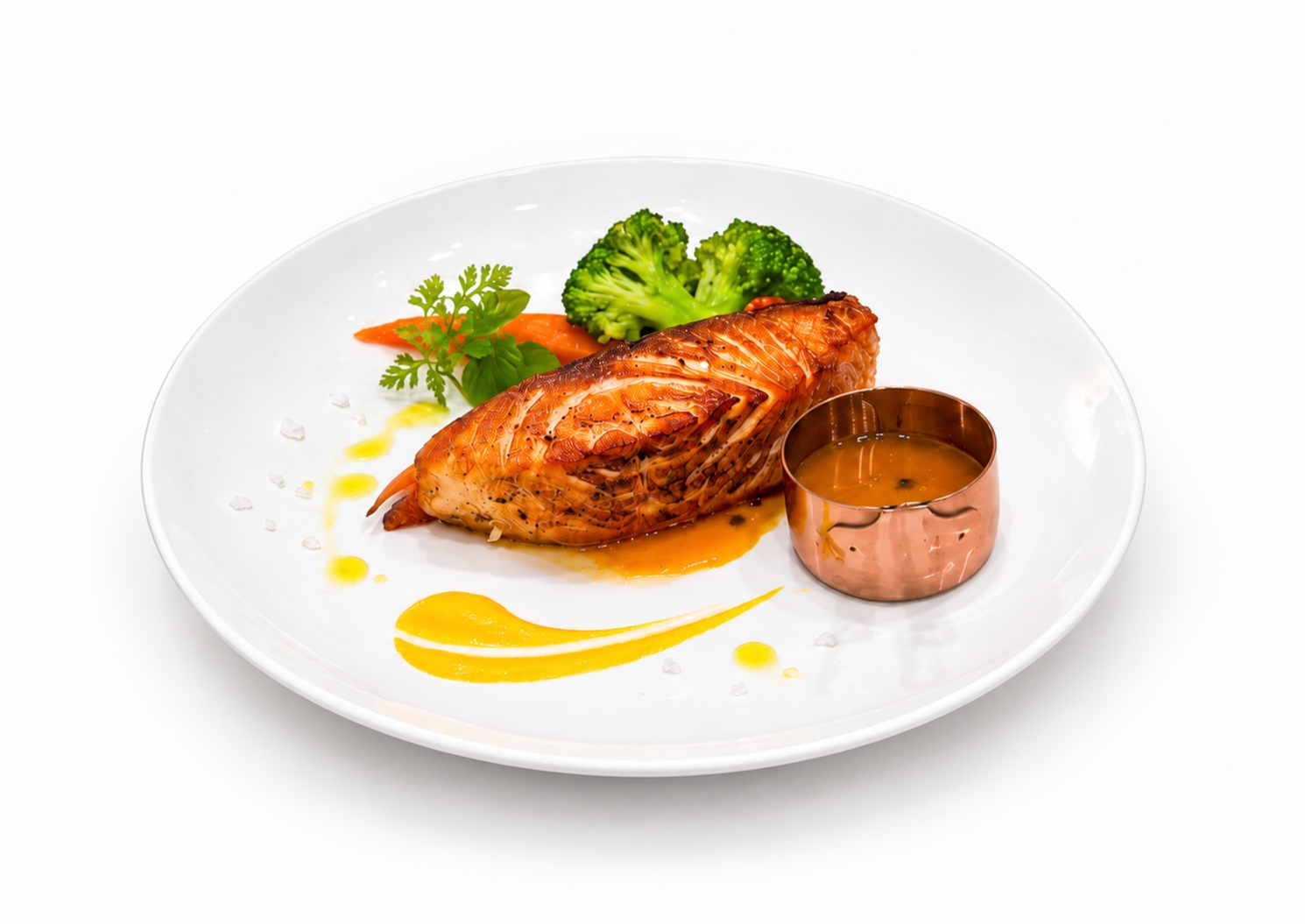 Cá Hồi Áp Chảo Sốt Chanh Dây